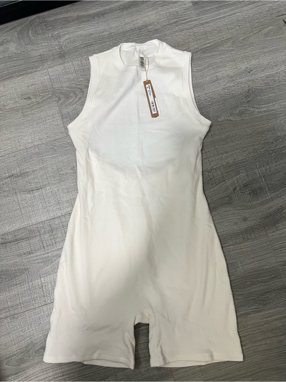 NWT SKIMS Cotton Rib Open Back Romper